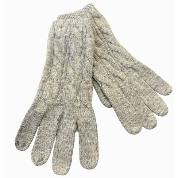Talbots Gray Soft Cable Knit Lambswool Blend Gloves Lightweight but warm Classy - Picture 1 of 6
